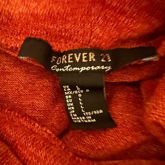 Forever 21 Contemporary Oversized Burnt Orange High Neck Sweater/dress Large - Picture 5 of 7